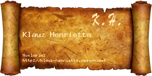 Klauz Henrietta névjegykártya
