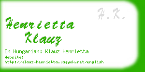henrietta klauz business card